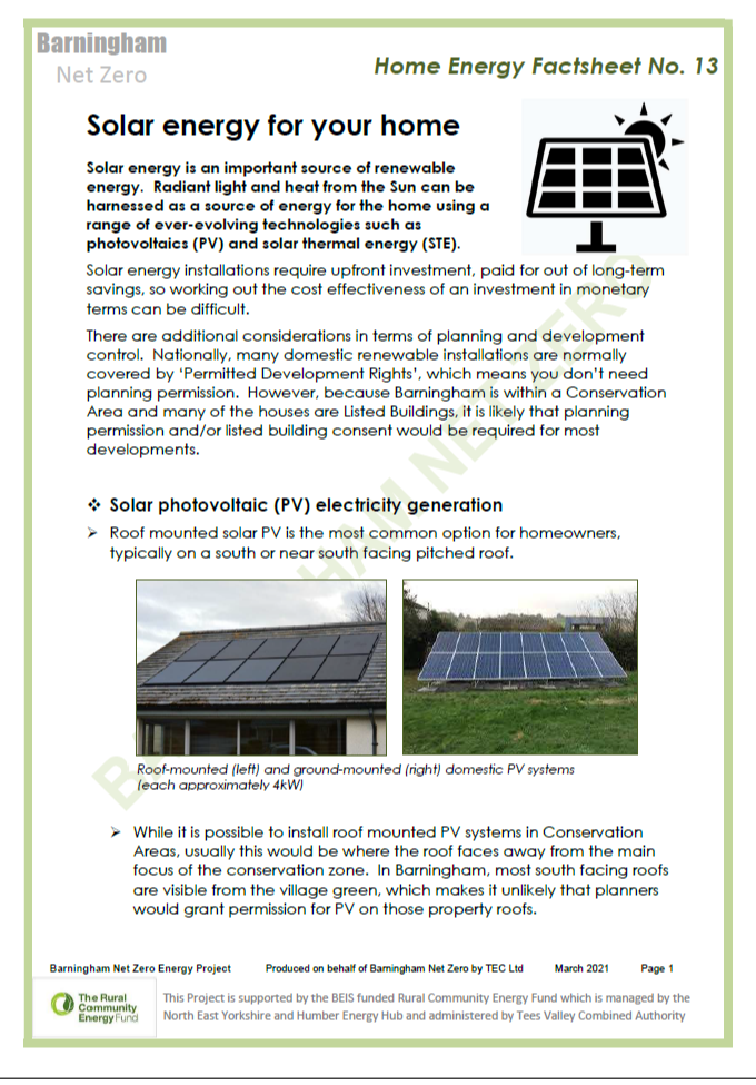 BNZ 13: Solar Energy For Your Home